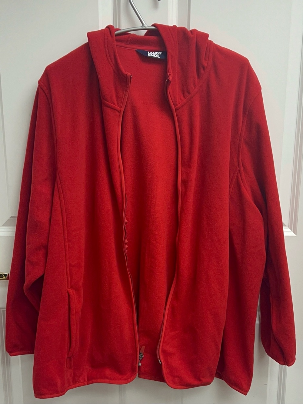 Lands' End Red Full-zip Fleece Hoodie Size 3x - Picture 2 of 4